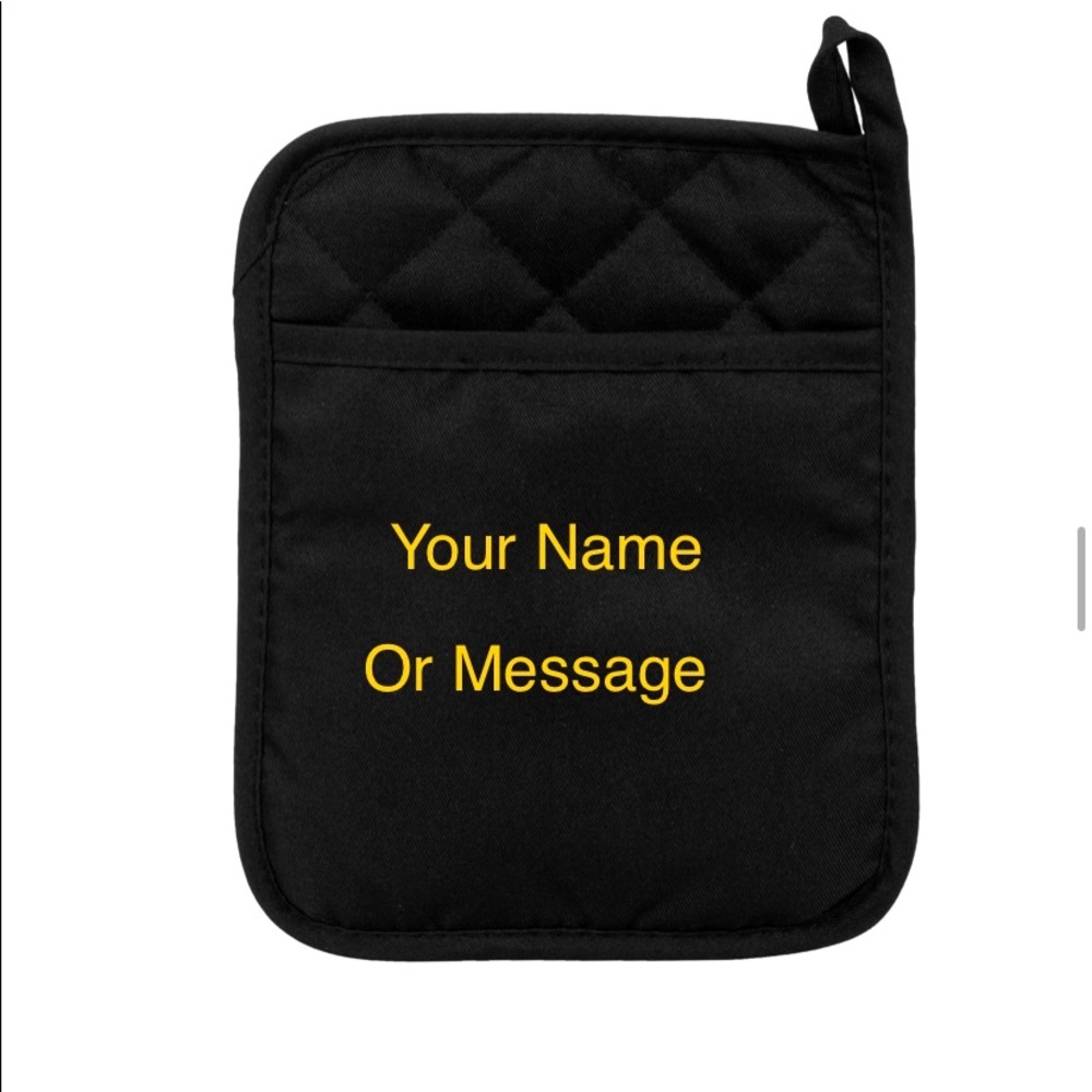 2 Oven Mitts/ Pot holder ADD YOUR NAME OR MESSAGE